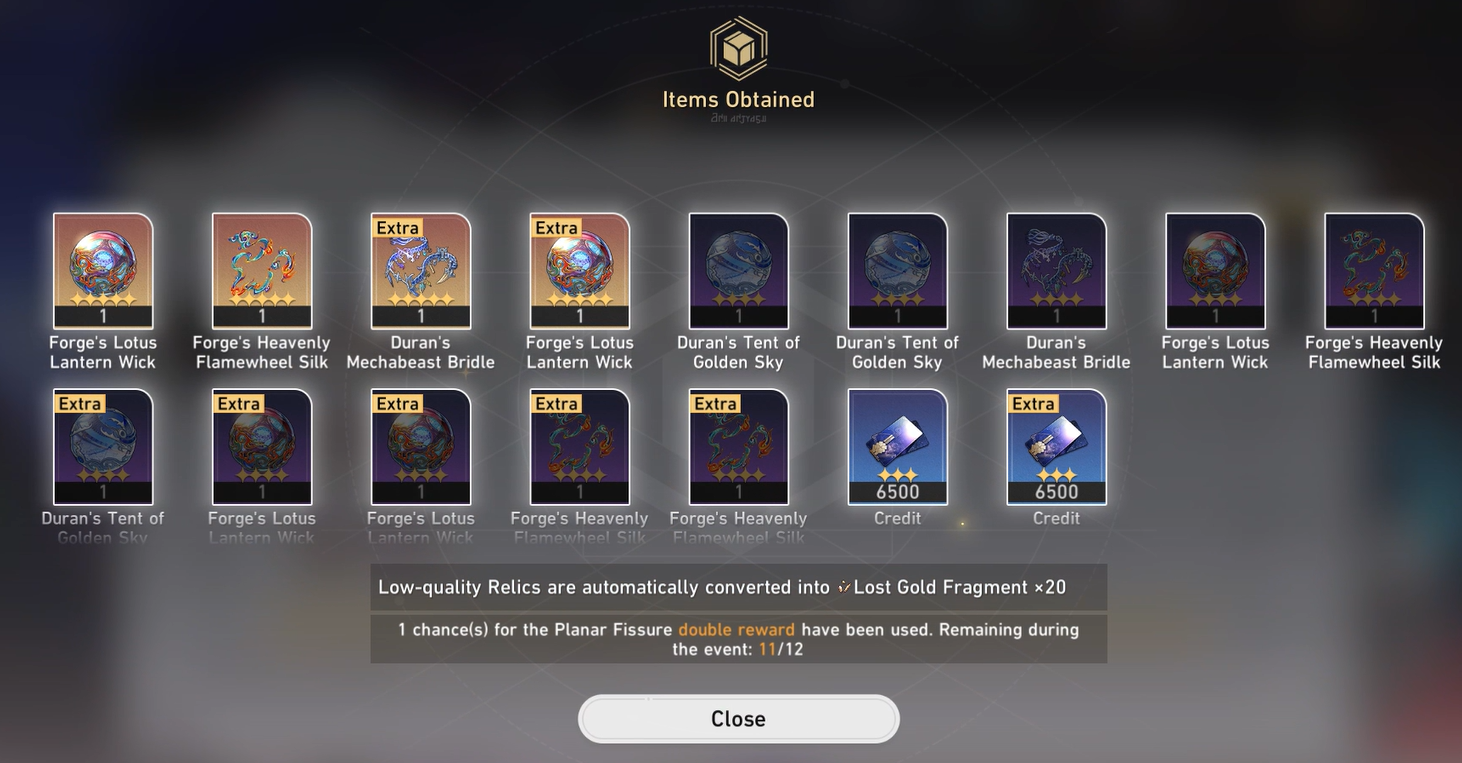 How to check HSR 3.8 Planar Fissure Event Guide ID